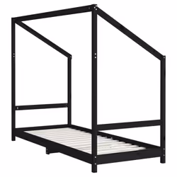 vidaXL Kids Bed Frame Bedstead Wooden Bed Base Children's Bed Solid Wood Pine - black, 80 x 200 cm - Additional view 5