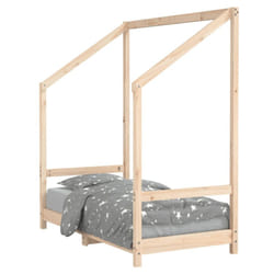 vidaXL Kids Bed Frame Bedstead Wooden Bed Base Children's Bed Solid Wood Pine - brown, 70 x 140 cm