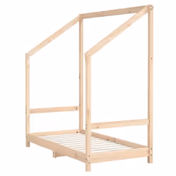 vidaXL Kids Bed Frame Bedstead Wooden Bed Base Children's Bed Solid Wood Pine - brown, 70 x 140 cm