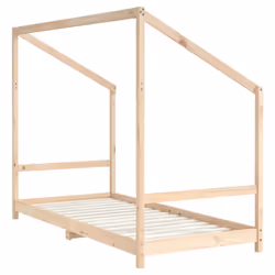 vidaXL Kids Bed Frame Bedstead Wooden Bed Base Children's Bed Solid Wood Pine - brown, 90 x 190 cm
