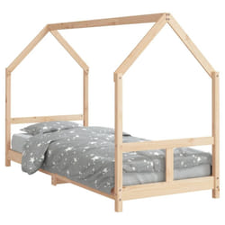 vidaXL Kids Bed Frame Bedstead Mattress Foundation 70x140 cm Solid Wood Pine - brown, 80 x 200 cm