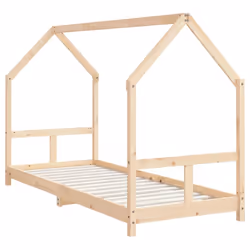 vidaXL Kids Bed Frame Bedstead Mattress Foundation 70x140 cm Solid Wood Pine - brown, 80 x 200 cm - Additional view 5