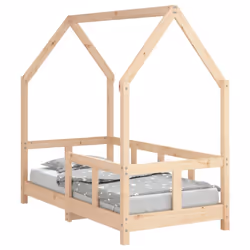 vidaXL Kids Bed Frame Bedstead Mattress Foundation 70x140 cm Solid Wood Pine - brown, 70 x 140 cm
