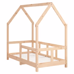 vidaXL Kids Bed Frame Bedstead Mattress Foundation 70x140 cm Solid Wood Pine - brown, 70 x 140 cm