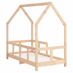 vidaXL Kids Bed Frame Bedstead Mattress Foundation 70x140 cm Solid Wood Pine - brown, 70 x 140 cm - Additional view 5