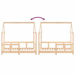 vidaXL Kids Bed Frame Bedstead Mattress Foundation 70x140 cm Solid Wood Pine - brown, 70 x 140 cm - Additional view 6