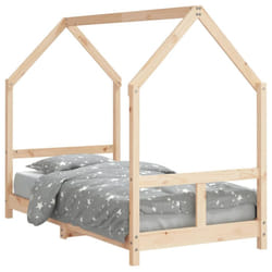 vidaXL Kids Bed Frame Bedstead Mattress Foundation 70x140 cm Solid Wood Pine - brown, 80 x 160 cm