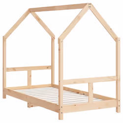 vidaXL Kids Bed Frame Bedstead Mattress Foundation 70x140 cm Solid Wood Pine - brown, 80 x 160 cm