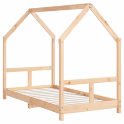 vidaXL Kids Bed Frame Bedstead Mattress Foundation 70x140 cm Solid Wood Pine - brown, 80 x 160 cm - Additional view 5