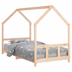 vidaXL Kids Bed Frame Bedstead Mattress Foundation 70x140 cm Solid Wood Pine - brown, 90 x 190 cm