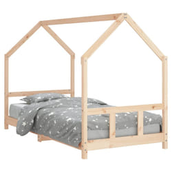 vidaXL Kids Bed Frame Bedstead Mattress Foundation 70x140 cm Solid Wood Pine - brown, 90 x 190 cm