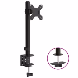 ) vidaXL Triple Monitor Stand Monitor Arm Mount Monitor Mount Black Steel VESA - single (without arm
