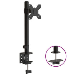 ) vidaXL Triple Monitor Stand Monitor Arm Mount Monitor Mount Black Steel VESA - single (without arm