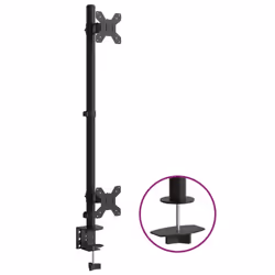 ) vidaXL Triple Monitor Stand Monitor Arm Mount Monitor Mount Black Steel VESA - dual (without arm