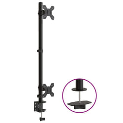 ) vidaXL Triple Monitor Stand Monitor Arm Mount Monitor Mount Black Steel VESA - dual (without arm