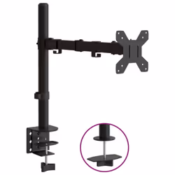 vidaXL Triple Monitor Stand Monitor Arm Mount Monitor Mount Black Steel VESA - single