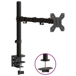vidaXL Triple Monitor Stand Monitor Arm Mount Monitor Mount Black Steel VESA - single