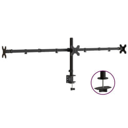 vidaXL Triple Monitor Stand Monitor Arm Mount Monitor Mount Black Steel VESA - triple