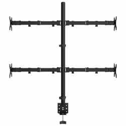 vidaXL Triple Monitor Stand Monitor Arm Mount Monitor Mount Black Steel VESA - quad - Additional view 4