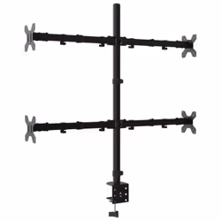 vidaXL Triple Monitor Stand Monitor Arm Mount Monitor Mount Black Steel VESA - quad - Additional view 5