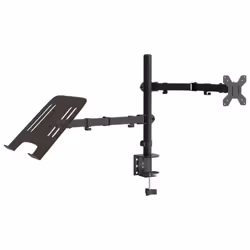 vidaXL Monitor Mount Dual Monitor Stand for Desk Black Steel VESA 75/100 mm