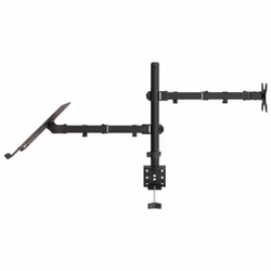 vidaXL Monitor Mount Dual Monitor Stand for Desk Black Steel VESA 75/100 mm - Additional view 4