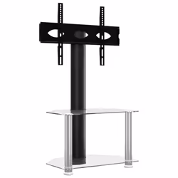 vidaXL Corner TV Stand for 32-70 Inch Universal Cantilever TV Floor Stand - silver, 65.5 x 40 x 101 cm