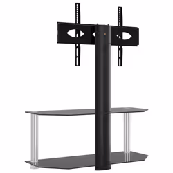 vidaXL Corner TV Stand for 32-70 Inch Universal Cantilever TV Floor Stand - black and silver, 90 x 40 x 101 cm