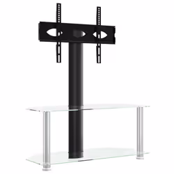 vidaXL Corner TV Stand for 32-70 Inch Universal Cantilever TV Floor Stand - silver, 90 x 40 x 101 cm