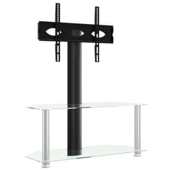 vidaXL Corner TV Stand for 32-70 Inch Universal Cantilever TV Floor Stand - silver, 90 x 40 x 101 cm