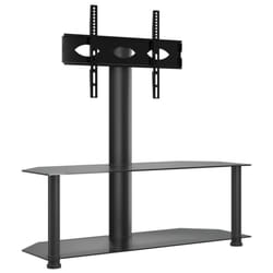vidaXL Corner TV Stand for 32-70 Inch Universal Cantilever TV Floor Stand - black, 110 x 40 x 101 cm