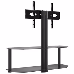 vidaXL Corner TV Stand for 32-70 Inch Universal Cantilever TV Floor Stand - black, 110 x 40 x 101 cm