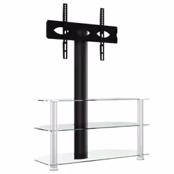 vidaXL Corner TV Stand for 32-70 Inch Universal Cantilever TV Floor Stand - silver, 90 x 40 x 110 cm