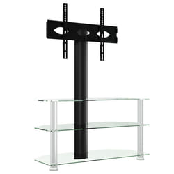 vidaXL Corner TV Stand for 32-70 Inch Universal Cantilever TV Floor Stand - silver, 90 x 40 x 110 cm