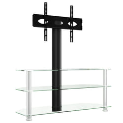 vidaXL Corner TV Stand for 32-70 Inch Universal Cantilever TV Floor Stand - silver, 110 x 40 x 110 cm