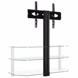 vidaXL Corner TV Stand for 32-70 Inch Universal Cantilever TV Floor Stand - silver, 110 x 40 x 110 cm