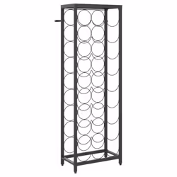 vidaXL Wine Rack for 27 Bottles Wine Shelf Bottle Holder Black Wrought Iron