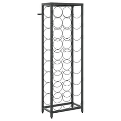 vidaXL Wine Rack for 27 Bottles Wine Shelf Bottle Holder Black Wrought Iron