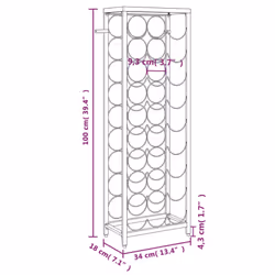 vidaXL Wine Rack for 27 Bottles Wine Shelf Bottle Holder Black Wrought Iron