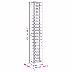 vidaXL Wine Rack Metal Bar Drink Cabinet Storage Organiser Stand Wine Holder - 34 x 18 x 200 cm - Additional view 3