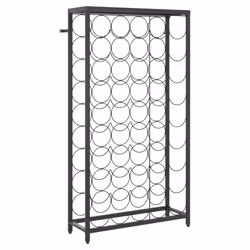 vidaXL Wine Rack for 45 Bottles Wine Shelf Bottle Holder Black Wrought Iron