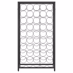 vidaXL Wine Rack for 45 Bottles Wine Shelf Bottle Holder Black Wrought Iron