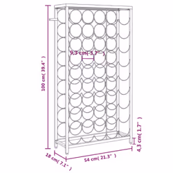vidaXL Wine Rack for 45 Bottles Wine Shelf Bottle Holder Black Wrought Iron