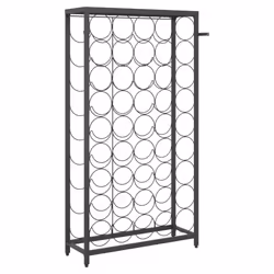 vidaXL Wine Rack for 45 Bottles Wine Shelf Bottle Holder Black Wrought Iron - Additional view 4
