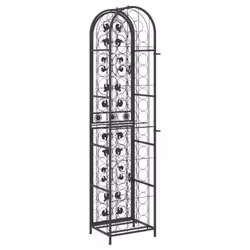 vidaXL Wine Rack Metal Bar Drink Cabinet Storage Organiser Stand Wine Holder - 45 x 36 x 200 cm - Additional view 4