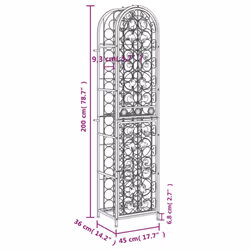 vidaXL Wine Rack Metal Bar Drink Cabinet Storage Organiser Stand Wine Holder - 45 x 36 x 200 cm - Additional view 6