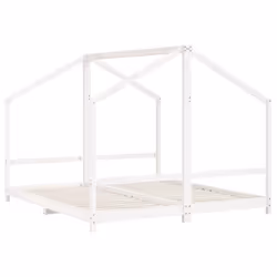 vidaXL Kids Bed Frame Wooden Bedstead Bed Base Children's Bed Solid Wood Pine - white