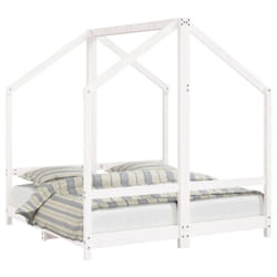 vidaXL Kids Bed Frame Wooden Bedstead Bed Base Children's Bed Solid Wood Pine - white, 70 x 140 cm