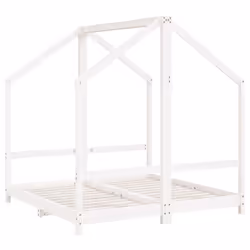 vidaXL Kids Bed Frame Wooden Bedstead Bed Base Children's Bed Solid Wood Pine - white, 70 x 140 cm
