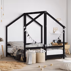 VidaXL 3200597 kids bed Black Wood
